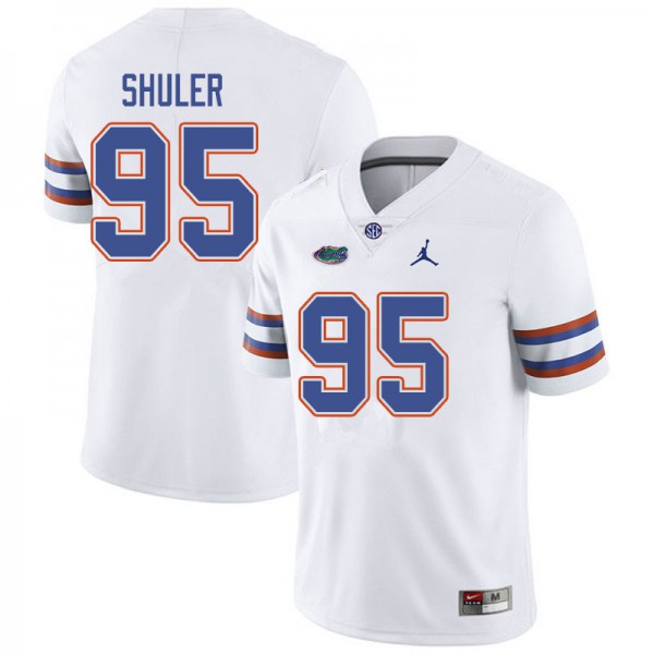 Jordan Brand Men #95 Adam Shuler Florida Gators College Football Jersey White